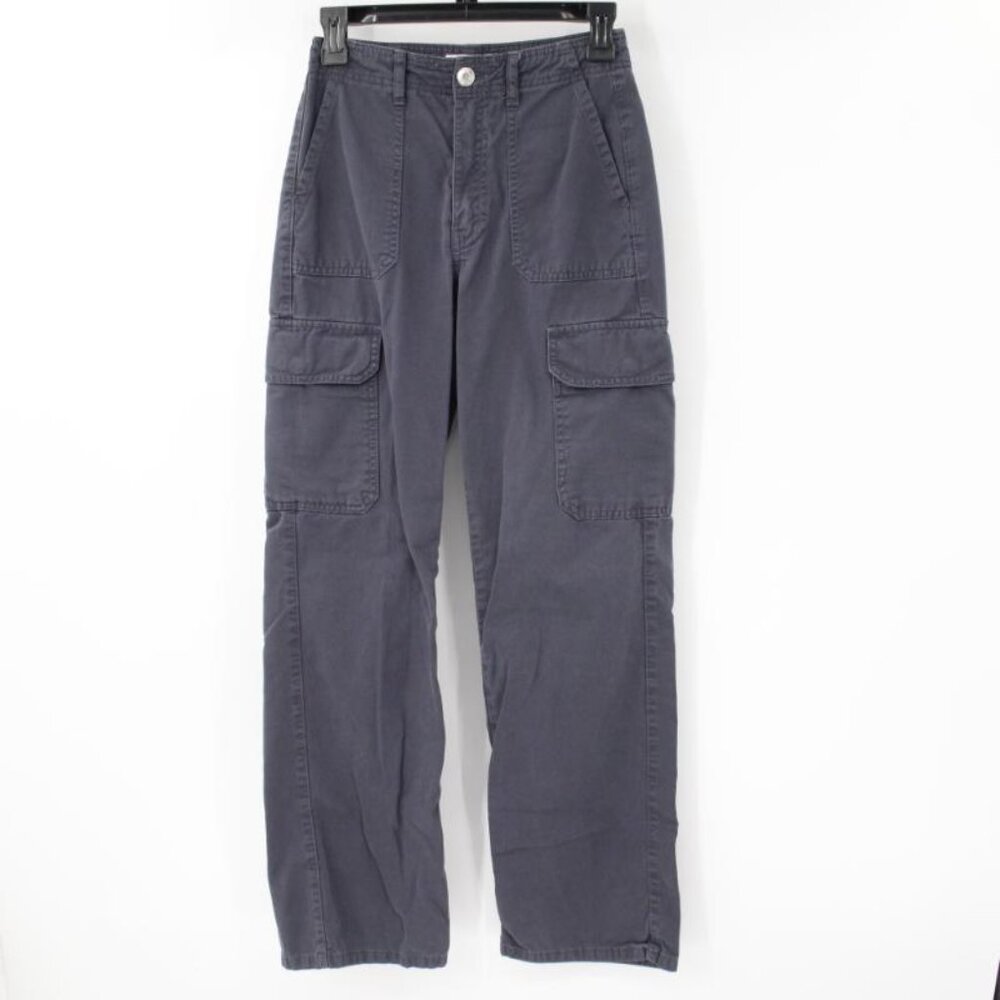 zara pants women's 0 L29 high‎ rise straight Cargo pockets cotton solid trendy